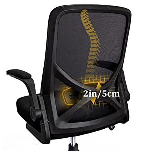 Mid back mesh office chair with adjustable lumbar support foldable ergonomic computer desk chair