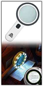 floor magnifying glass with led light & stand,reading small print,close work,strong page magnifier