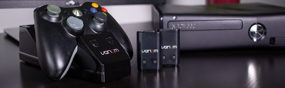 Xbox 360 twin docking station with two rechargeable battery packs