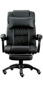 Home office chair recline with footrest