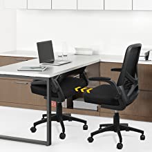 Mid back mesh office chair with adjustable lumbar support foldable ergonomic computer desk chair