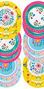 floral party paper plates