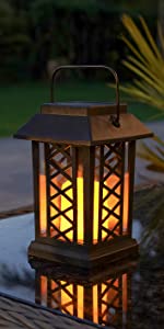 solar powered amber led lantern