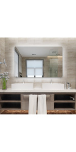 led bathroom mirror mic