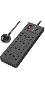 8 way extension lead 2m