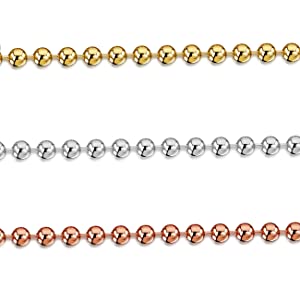 Amberta 925 Sterling Silver 2 mm Ball Chain Necklace 16