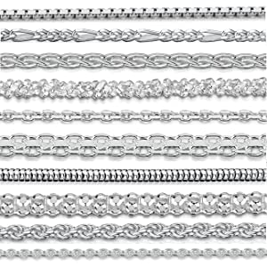 Amberta 925 Sterling Silver 1.2 mm Ball Bead Chain Necklace 14