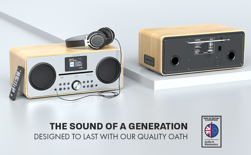 Azatom Trinity D3 CD Player With Bluetooth, AUX, USB PLayback, Headphone Out and 80 Preset Stations