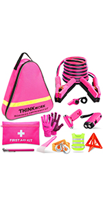 pink car emergency kit for women