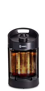 portable patio heater with heat on
