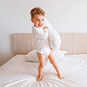 toddler pillow for sleeping 2 pack organic soft white baby pillows for travel, school, nap 