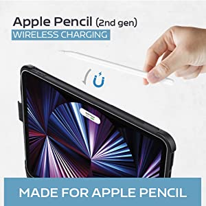 iPad keyboard case that supports Apple Pencil charging for 11 inch ipad pro