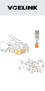 VCE RJ45 Connector CAT5 CAT5E Pass Through