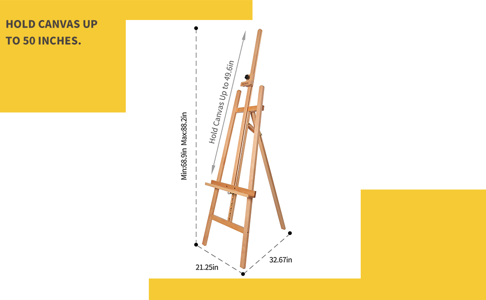 Large A Frame Display Easel for Wedding Sign,Solid Beechwood Artist Painting Easel