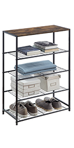 Doubel Rows Wood 7-Tier Shoe Rack