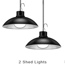 2 Shed Pandant Lights Solar Powered