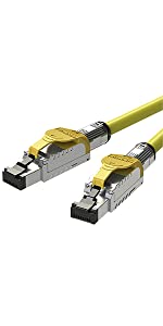 Cat 8 connector adapter plug lan ethernet snagless fluke test rj45 5 7 8 poe+ 10 g 40 cable patch