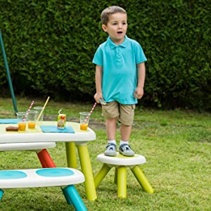 Smoby Kid furniture table chair stool bench child plastic furniture.