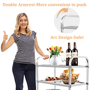 stainless steel service trolley