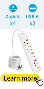 2M Extension Lead Surge Protection
