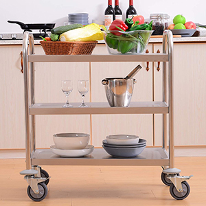stainless steel service trolley