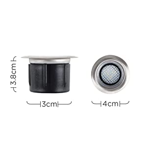 Pack of 10 - MiniSun 40mm Warm White LED Round Garden Decking/Kitchen Plinth Lights Kit - IP67