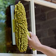 DocaPole Window Squeegee and Window Washer Combo showing squeegee on window
