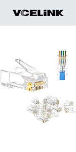 VCE 100 Pack RJ45 CAT6 Connector End Pass Through