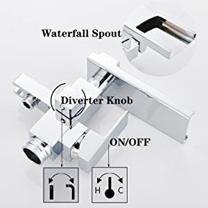 Freestanding Bathtub Faucet with Hand Shower