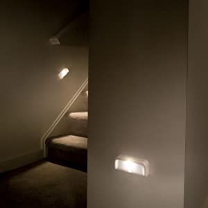 mr beams, battery powered night light, led stick on light, automatic night light