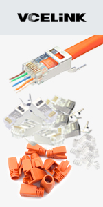VCELINK (Gen2) RJ45 Cat7 Cat6A Pass Through Connector Shielded