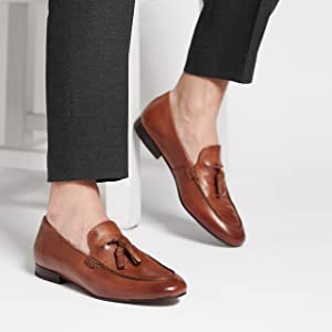 Bolton Tan Tassle Loafer