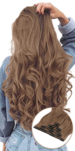 Clip in Hair Extensions 4PCS Hair piece Long Wavy Clip in Extensions Synthetic Hairpieces