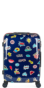 Children's suitcase, small travel cabin, 4 wheels, printed polycarbonate