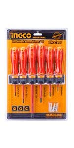 6 Pcs Aluminum Frame Insulated Screwdriver Set