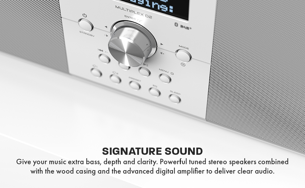 Azatom Multiplex D2 Digital DAB FM Radio with Bluetooth Built-in Battery Headphone Out USB Charging