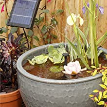 pond pump feature solar panel patio water garden