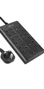 6 way extension lead 2m