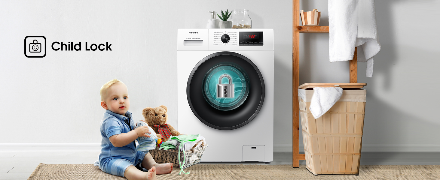 Child Lock creates a safe environment for kids as they are not able to stop or start the washer.