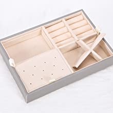 LANDICI Jewelry Box for Womens Teen Girls,Large Jewelry Organizer Storage Case with Mirror