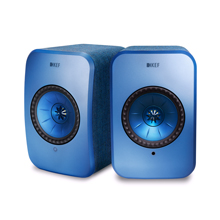 KEF LSX blue stereo speakers