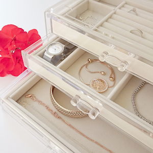 HerFav Jewellery Box for Women with 3 Drawers