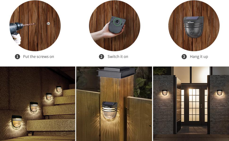 solar fence lights