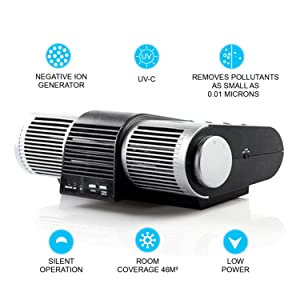 heaven fresh hepa uv Air Purifier Ioniser negative ion generator virus bacteria pollen allergies