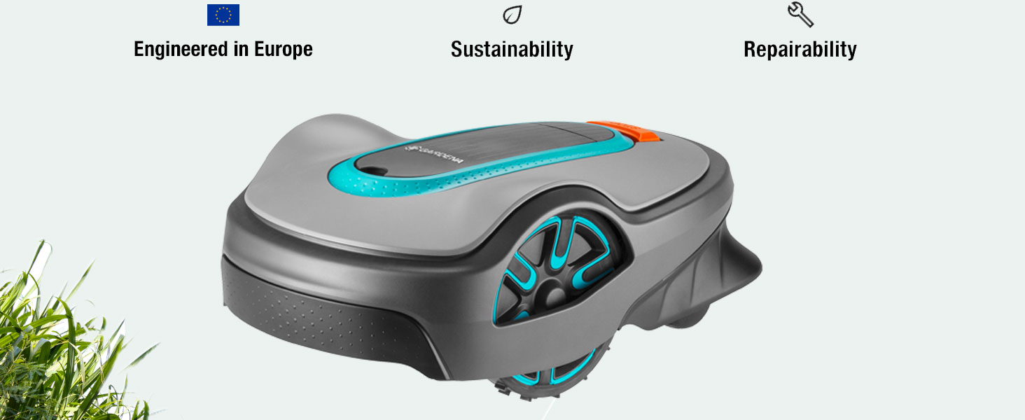 gardena, sileno, life, silent, robotic lawnmower, garden, sustainability, repairability