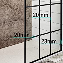 Black Walk in Shower Screen