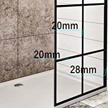Black Walk in Shower Screen