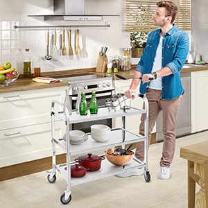 stainless steel service trolley
