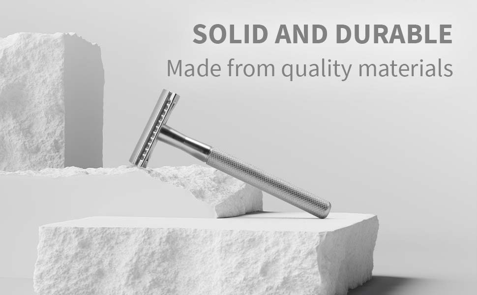 silver metal safety razor