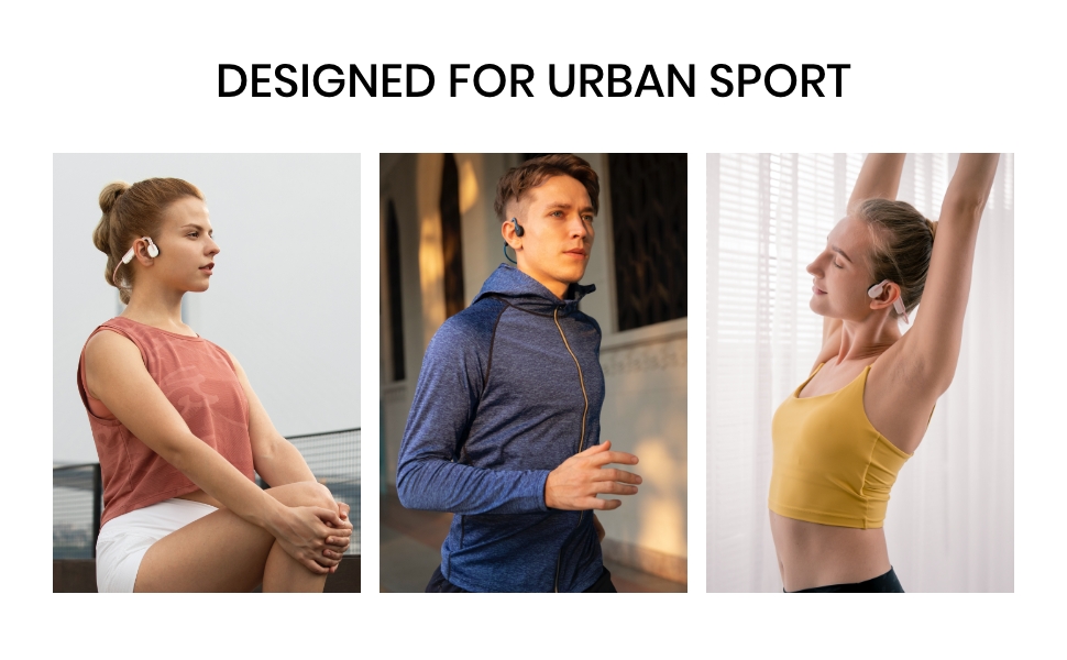 OpenMove bluetooth wireless headphones, made for urban sport
